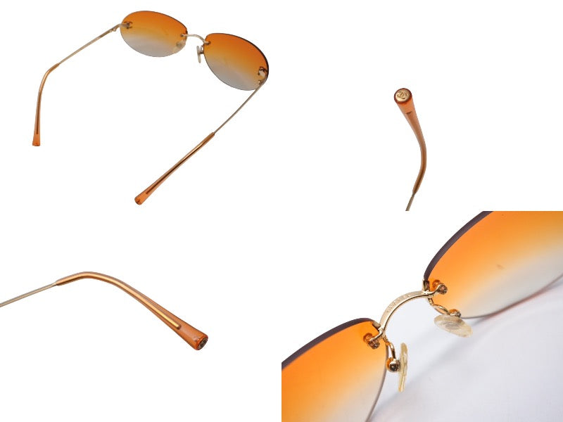 シャネル サングラス オレンジ 美品 CHANEL シャネル サングラス メガネ ココマーク 4013 イタリア製