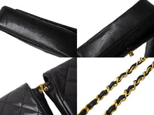 画像をギャラリービューアに読み込む, CHANEL シャネル マトラッセ チェーンショルダーダブルバッグ 5番台 ラムスキン ブラック ゴールド金具 美品 中古 65153