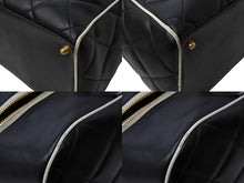 画像をギャラリービューアに読み込む, CHANEL シャネル ボストンバッグ A05943 3番台 ココマーク カーフスキン ブラック キルティング ロゴ 美品 中古 65155