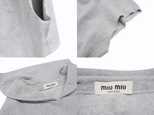 画像をギャラリービューアに読み込む, 極美品 MIUMIU ミュウミュウ セーラーカラートップ ノースリーブ 24SS MJT654 コットン グレー サイズS 中古 4b006516