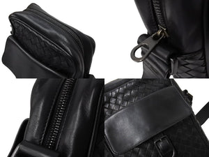 BOTTEGAVENETA ボッテガヴェネタ ショルダーバッグ イントレチャート 113092 V4651 1000 ブラック レザー 美品 中古 65161