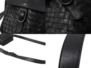 BOTTEGAVENETA ボッテガヴェネタ ショルダーバッグ イントレチャート 113092 V4651 1000 ブラック レザー 美品 中古 65161