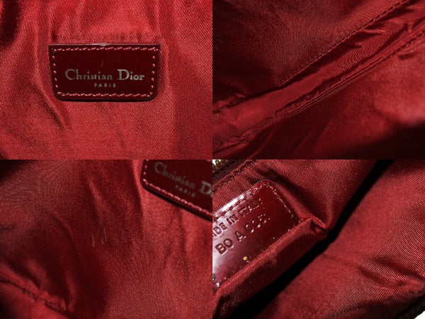 Christian DIor Trotter Pattern Saddle Pouch Burgundy One Shoulder BO A 0051 Good Condition Used 65167