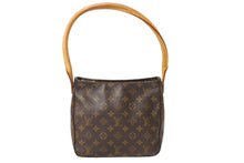 画像をギャラリービューアに読み込む, LOUIS VUITTON ルイヴィトン ルーピングMM ハンドバッグ M51146 ブラウン PVC ヌメ革 ゴールド金具 美品 中古 65170