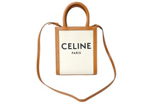 Load image into Gallery viewer, 極美品 CELINE セリーヌ 2WAYショルダーバッグ ミニバーティカルカバ 193302BNZ.02NT コットンキャンバス レザー ベージュ 美品 中古 65177