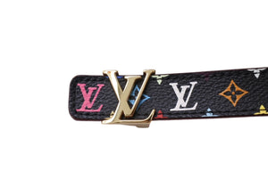 極美品 LOUIS VUITTON ルイヴィトン ベルト マルチカラー サンチュール モノグラム 80/32 M9631V ゴールド金具 中古 65180