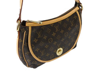 Load image into Gallery viewer, 新品同様 LOUIS VUITTON ルイヴィトン トゥラムPM ショルダーバッグ M40076 PVCコーティングキャンバス ヌメ革 ブラウン 美品 65186