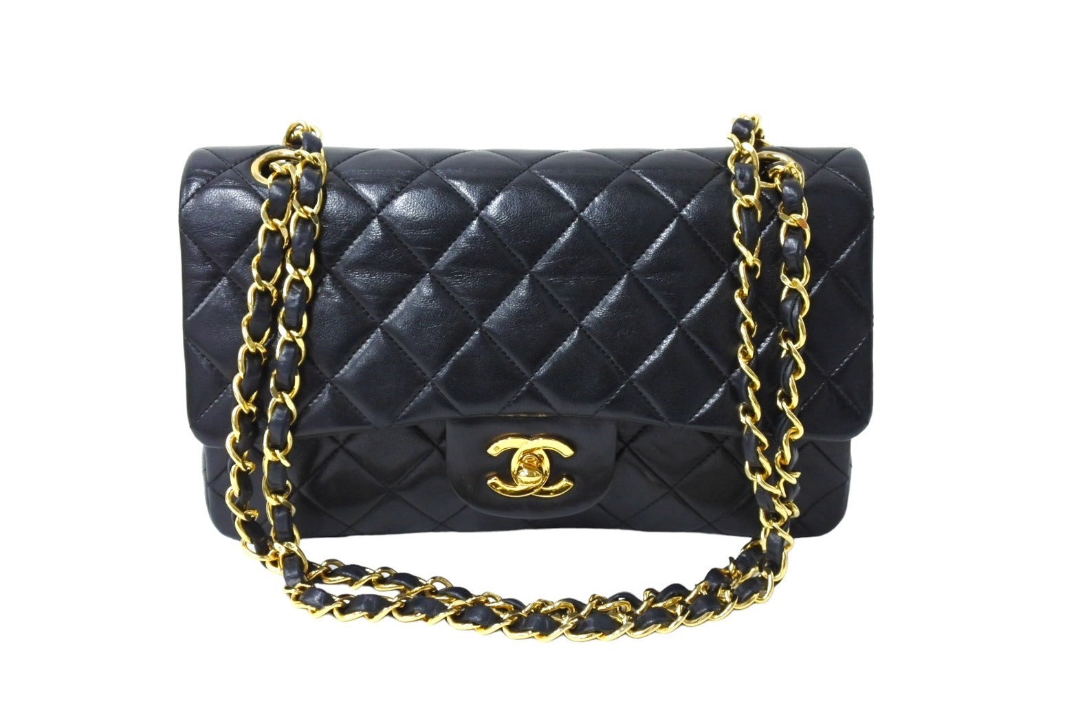 CHANELシャネルラムスキンショルダーバッグ 黒 ブラック ヴィンテージ CHANEL（シャネル） マトラッセ ショルダーバッグ ラムスキン ブラック