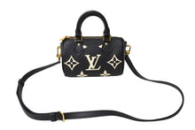 画像をギャラリービューアに読み込む, LOUISVUITTON ルイヴィトン ナノ スピーディ バイカラー 2WAYショルダーバッグ M81456 ICタグ ブラック ベージュ 美品 中古 65196