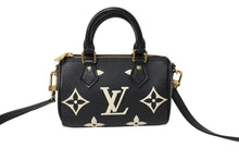 画像をギャラリービューアに読み込む, LOUISVUITTON ルイヴィトン ナノ スピーディ バイカラー 2WAYショルダーバッグ M81456 ICタグ ブラック ベージュ 美品 中古 65196