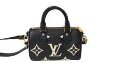 画像をギャラリービューアに読み込む, LOUISVUITTON ルイヴィトン ナノ スピーディ バイカラー 2WAYショルダーバッグ M81456 ICタグ ブラック ベージュ 美品 中古 65196