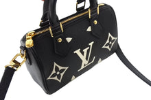 Load image into Gallery viewer, LOUISVUITTON ルイヴィトン ナノ スピーディ バイカラー 2WAYショルダーバッグ M81456 ICタグ ブラック ベージュ 美品 中古 65196