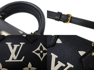 LOUISVUITTON ルイヴィトン ナノ スピーディ バイカラー 2WAYショルダーバッグ M81456 ICタグ ブラック ベージュ 美品 中古 65196