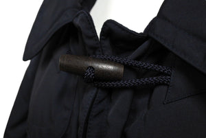 HERMES エルメス コート ジャケット フード付き フランス製 ナイロン ポリエステル ウール ブラック サイズ50 美品 中古 65205
