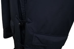 HERMES エルメス コート ジャケット フード付き フランス製 ナイロン ポリエステル ウール ブラック サイズ50 美品 中古 65205
