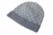 画像をギャラリービューアに読み込む, LouisVuitton ルイヴィトン ボネ プティ ダミエ ニット帽 M70606 イタリア製 ウール ポリウレタン グレー 美品 中古 65206