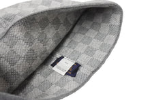 画像をギャラリービューアに読み込む, LouisVuitton ルイヴィトン ボネ プティ ダミエ ニット帽 M70606 イタリア製 ウール ポリウレタン グレー 美品 中古 65206