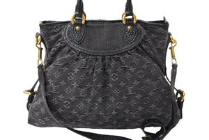 LOUIS VUITTON ルイ ヴィトン ネオカヴィMM 2WAYハンドバッグ M95351 モノグラムデニム ノワール 美品 中古 65230