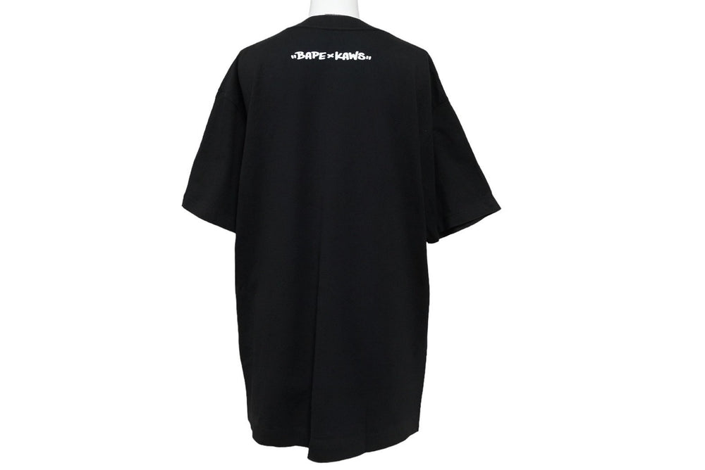 A BATHING APE KAWS アベイシングエイプ カウズ 半袖Ｔシャツ コラボ ブラック サイズL プリント ベイプ 美品 中古 65233