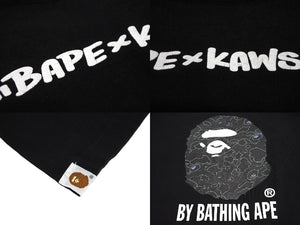 A BATHING APE KAWS アベイシングエイプ カウズ 半袖Ｔシャツ コラボ ブラック サイズL プリント ベイプ 美品 中古 65233