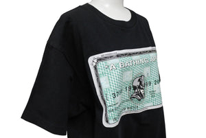 A BATHING APE アベイシングエイプ 半袖Ｔシャツ サイズL コットン ブラック グリーン プリント EC-CLASS 美品 中古 65234