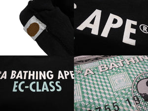 A BATHING APE アベイシングエイプ 半袖Ｔシャツ サイズL コットン ブラック グリーン プリント EC-CLASS 美品 中古 65234