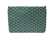 Load image into Gallery viewer, 新品未使用 GOYARD ゴヤール セナ MM クラッチバッグ SENAT2MMLTY09CL09P レザー PVC グリーン シルバー金具 中古 65239