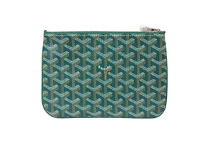 新品未使用 GOYARD ゴヤール セナPM クラッチバッグ SENAT2PMLTY09CL09P レザー PVC グリーン シルバー金具 中古 65240