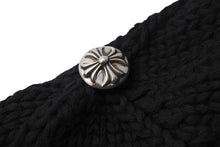 画像をギャラリービューアに読み込む, 新品未使用 ChromeHearts クロムハーツ ニットキャップ セメタリークロスパッチ クロスボタン コットン シルバー925 ONESIZE 65246