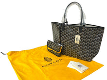 画像をギャラリービューアに読み込む, 新品未使用 GOYARD ゴヤール SAINTLOUIS PM VERT サンルイPM トートバッグ ゴヤールディンキャンバス ブラック カーフスキン 65249