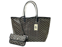 画像をギャラリービューアに読み込む, 新品未使用 GOYARD ゴヤール SAINTLOUIS PM VERT サンルイPM トートバッグ ゴヤールディンキャンバス ブラック カーフスキン 65249