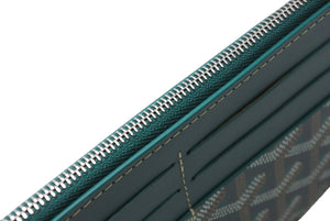 新品未使用 GOYARD ゴヤール インサートルイーズ カードケース INSLOUMMLTY09CL09P レザー PVC グリーン ヘリンボーン 中古 65254