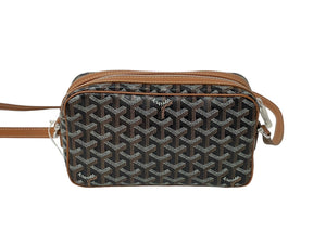 新品未使用 GOYARD ゴヤール カップヴェールPM ショルダーバッグ パリ限定 CAPVE2PMLTY01CL03P ブラック ブラウン PVC レザー 中古 65255