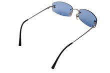 Load image into Gallery viewer, 極美品 CHANEL シャネル サングラス 眼鏡 ココマーク リムレス フチなし 4002 サイズ54□19 130 ブルー 中古 65272