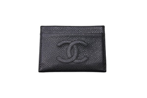 CHANEL シャネル ココマーク カードケース 6番台 フランス製 キャビアスキン ブラック 良品 中古 65279