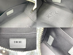 極美品 Christian Dior クリスチャンディオール トイレタリーケース セカンドバッグ CDダイヤモンド 2ADCA418CDP シルバー金具 グレー 中古 65283