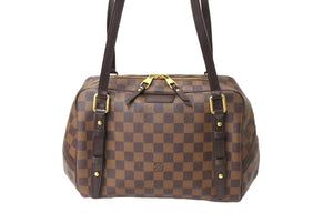 極美品 LOUIS VUITTON ルイ ヴィトン リヴィントンPM トートバッグ N41157 ダミエキャンバス ブラウン 中古 65293