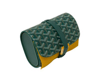 Load image into Gallery viewer, 新品未使用 GOYARD ゴヤール トラベルウォッチケース ダブル MONETUMMLTY09CL09P レザー PVC グリーン シルバー金具 中古 65295