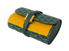 Load image into Gallery viewer, 新品未使用 GOYARD ゴヤール トラベルウォッチケース ダブル MONETUMMLTY09CL09P レザー PVC グリーン シルバー金具 中古 65295