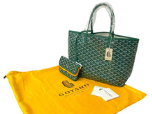 画像をギャラリービューアに読み込む, 新品未使用 GOYARD ゴヤール サンルイPM トートバッグ STLOUIPMLTY09CL09P PVC レザー ヘリンボーン グリーン 中古 65296