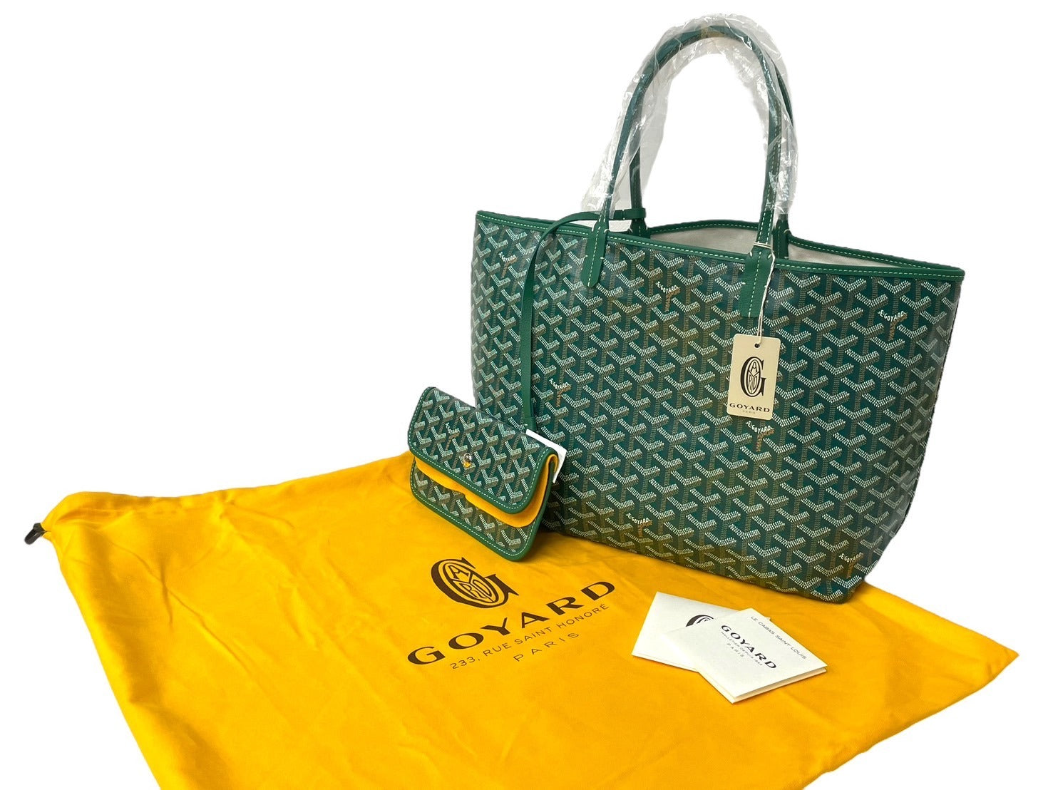 新品未使用 GOYARD ゴヤール サンルイPM トートバッグ STLOUIPMLTY09CL09P PVC レザー ヘリンボーン グリーン 中古  65296 – Casanova Vintage