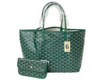 画像をギャラリービューアに読み込む, 新品未使用 GOYARD ゴヤール サンルイPM トートバッグ STLOUIPMLTY09CL09P PVC レザー ヘリンボーン グリーン 中古 65296