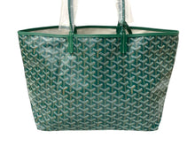 画像をギャラリービューアに読み込む, 新品未使用 GOYARD ゴヤール サンルイPM トートバッグ STLOUIPMLTY09CL09P PVC レザー ヘリンボーン グリーン 中古 65296