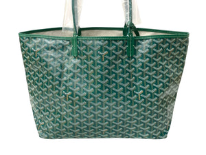 新品未使用 GOYARD ゴヤール サンルイPM トートバッグ STLOUIPMLTY09CL09P PVC レザー ヘリンボーン グリーン 中古 65296