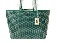 画像をギャラリービューアに読み込む, 新品未使用 GOYARD ゴヤール サンルイPM トートバッグ STLOUIPMLTY09CL09P PVC レザー ヘリンボーン グリーン 中古 65296