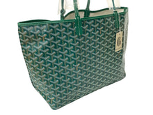 画像をギャラリービューアに読み込む, 新品未使用 GOYARD ゴヤール サンルイPM トートバッグ STLOUIPMLTY09CL09P PVC レザー ヘリンボーン グリーン 中古 65296