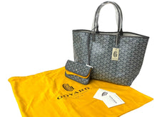 画像をギャラリービューアに読み込む, 新品同様 GOYARD ゴヤール サン ルイPM トートバッグ STLOUIPMLTY51CL51P レザー PVC ヘリンボーン グレー 中古 65297