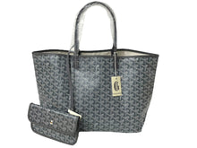 画像をギャラリービューアに読み込む, 新品同様 GOYARD ゴヤール サン ルイPM トートバッグ STLOUIPMLTY51CL51P レザー PVC ヘリンボーン グレー 中古 65297