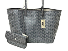 画像をギャラリービューアに読み込む, 新品同様 GOYARD ゴヤール サン ルイPM トートバッグ STLOUIPMLTY51CL51P レザー PVC ヘリンボーン グレー 中古 65297