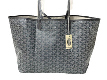 画像をギャラリービューアに読み込む, 新品同様 GOYARD ゴヤール サン ルイPM トートバッグ STLOUIPMLTY51CL51P レザー PVC ヘリンボーン グレー 中古 65297